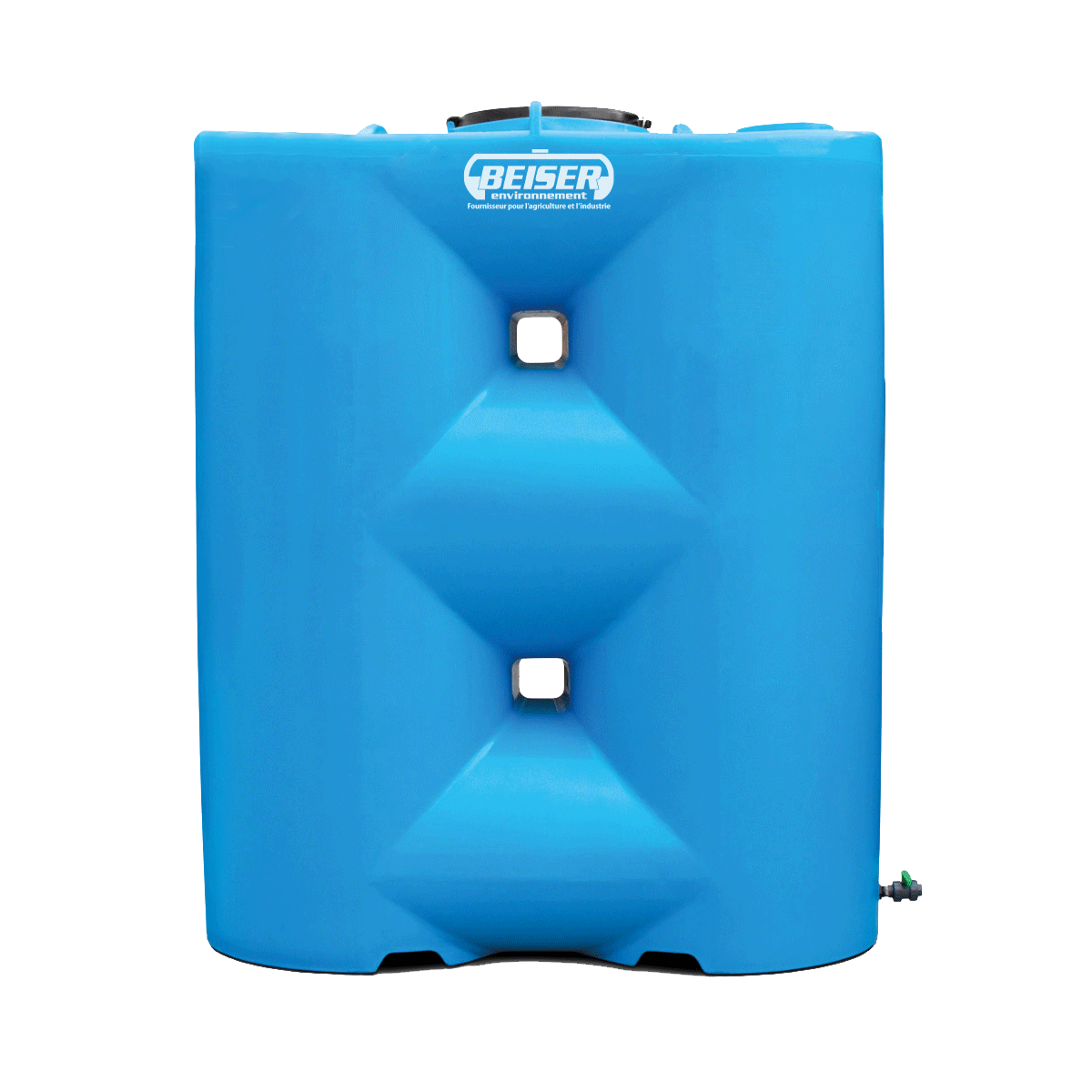 Cuve de stockage d’eau de pluie slim bleue, avec collecteur et vanne 3/ ...