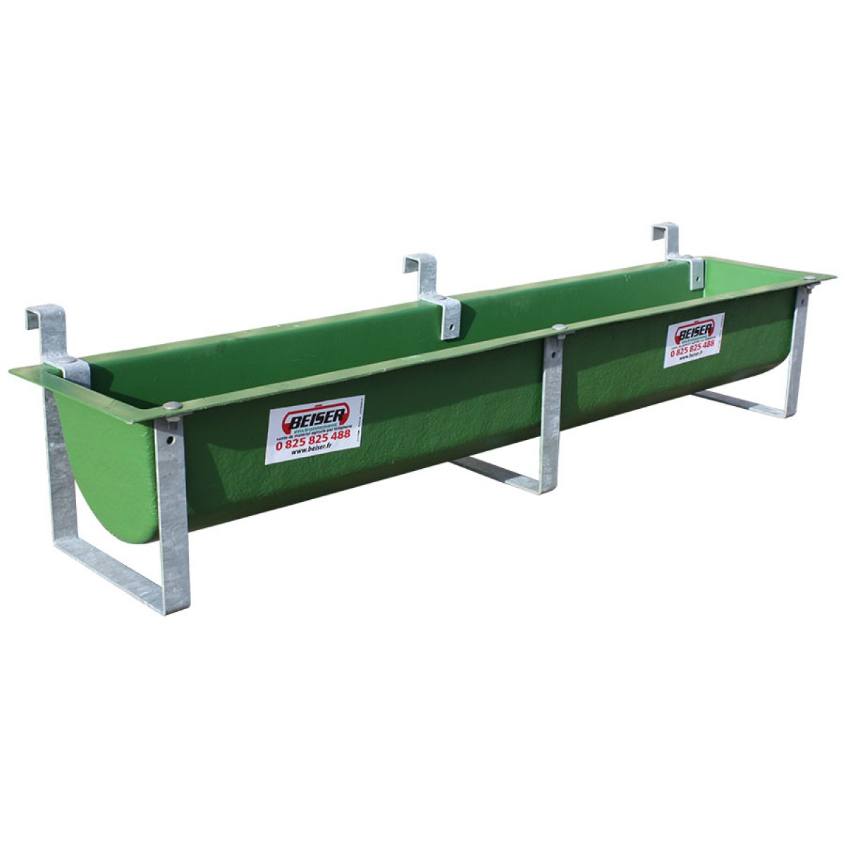 Auge polyester verte avec 3 supports galvanisés vissés | Polyester ...