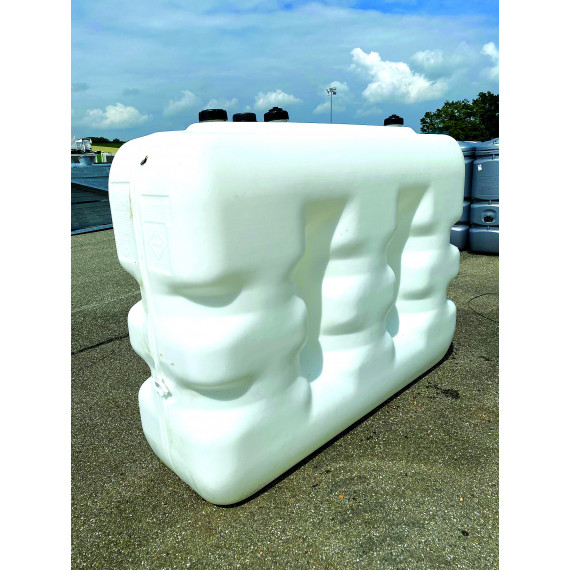 HDPE reinforced white fuel tank with metal reinforcements, 2500L  