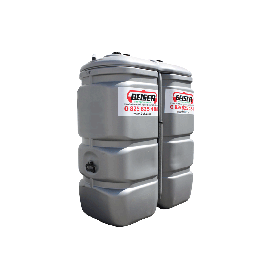 Odourless HDPE double wall fuel tank, 750 litres - GRAY  