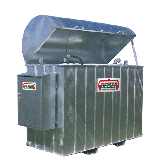 Galvanised basic industrial fuel station, 1000L  