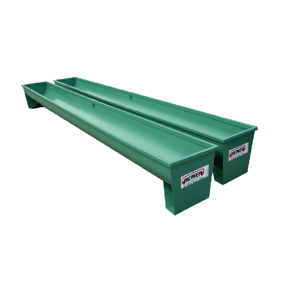 Semi-circular steel trough (painted - on square legs) 7 m, Ø 1300 mm  