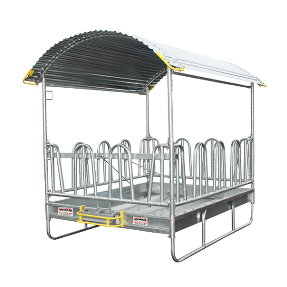 Hay rack with secure tombstone feed front 2 x 2m - 12 places  