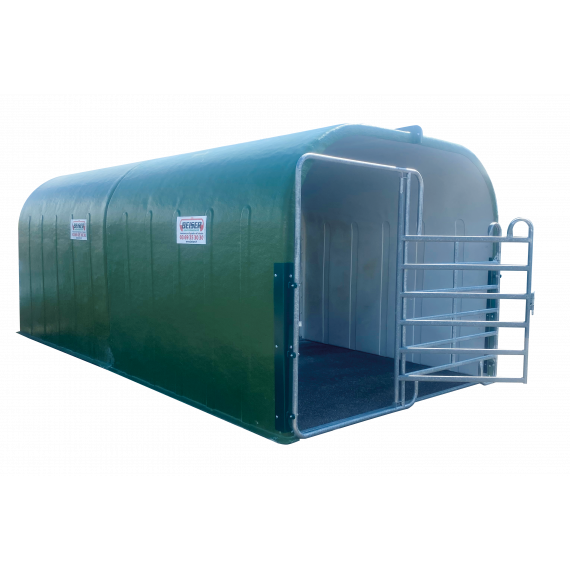 Polyester box with 6 m barrier door with PVC duckboard