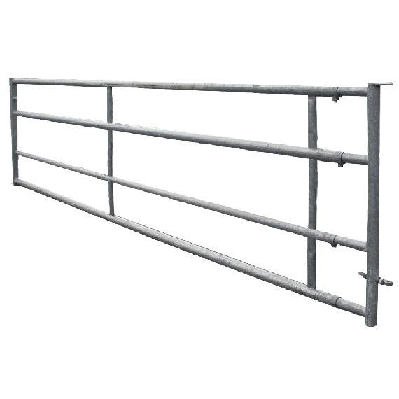 Galvanised 4-rail freestall barrier 3/4 m, fixed panel  