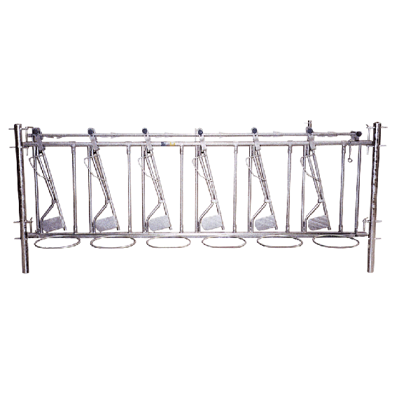 Self-locking feed front for calves with anti-choking system - 4 places - 2 m  