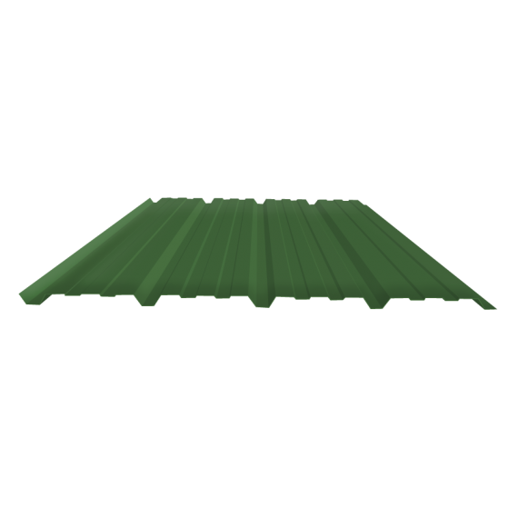 Ribbed sheet 25-267-1070, 70/100, forest green siding, 4.5 m  
