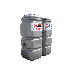 Citerne fuel double paroi PEHD sans odeur, 750 litres Grise avec limiteur de remplissage 2" - Vue d'ensemble